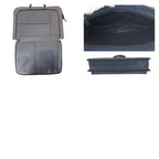 Prada Saffiano Triangle Logo Plate Navy Silver Hardware Leather Business Bag — view 9