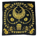 Hermes Scarf Silk Carre 90 les Cavaliers D'Or Golden Knight Black