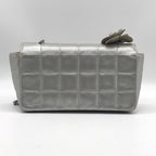 Chanel Lambskin Camellia Choco Bar Chain Shoulder Bag Silver Price Negotiation — view 2