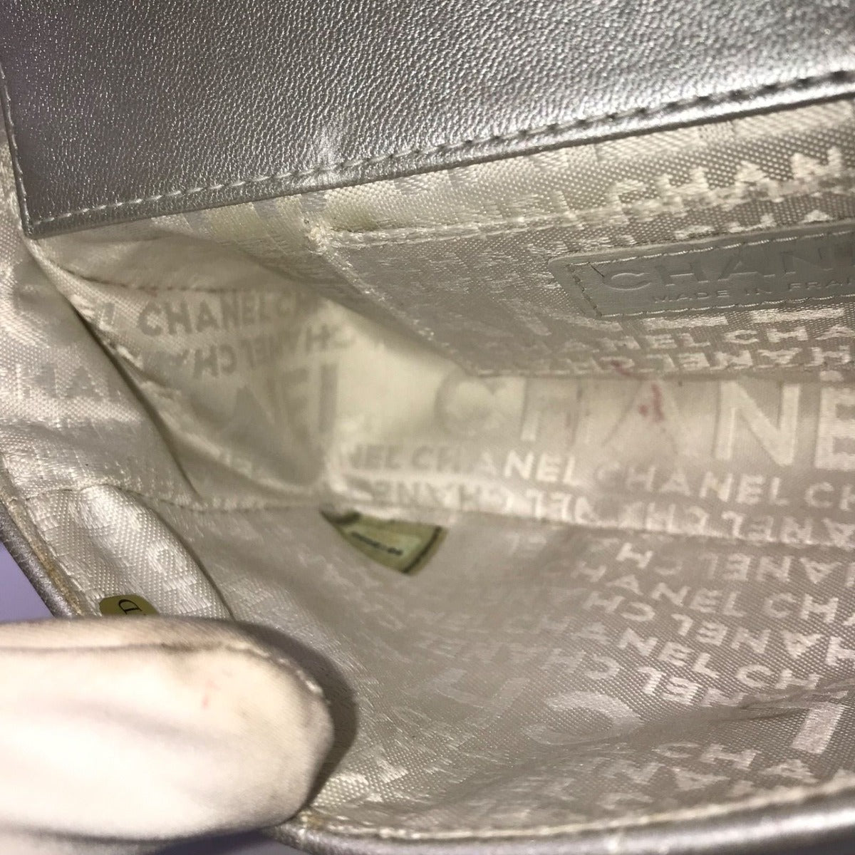 Chanel Lambskin Camellia Choco Bar Chain Shoulder Bag Silver Price Negotiation — view 7