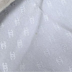 Chanel Scarf Fringe Pattern Silk Gray — view 6