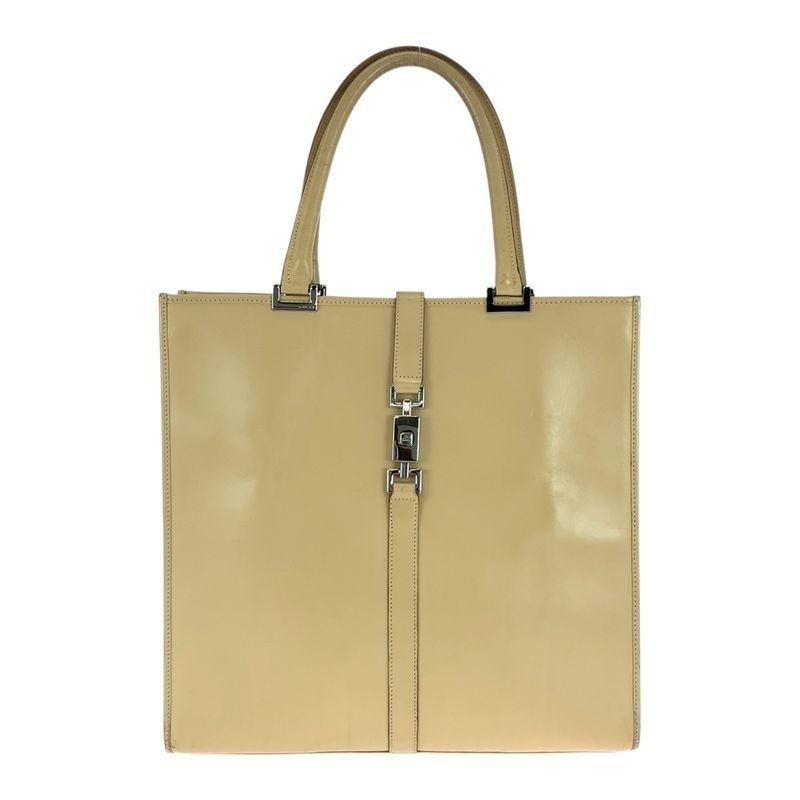 Gucci Jackie Beige Silver Hardware Leather 002 1064 Tote Handbag