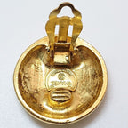 Chanel Vintage Mademoiselle Round Gold Earrings