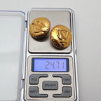 Chanel Vintage Mademoiselle Round Gold Earrings