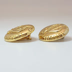 Chanel Vintage Mademoiselle Round Gold Earrings