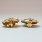 Chanel Vintage Mademoiselle Round Gold Earrings