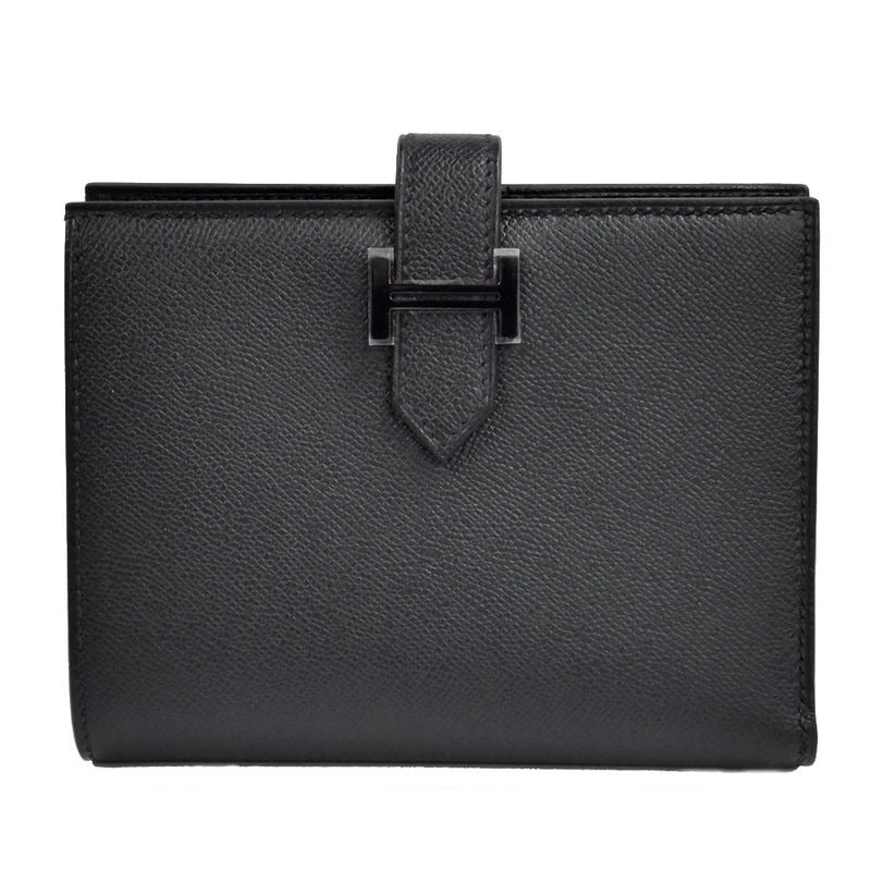 Hermes Bearn Compact Bifold Wallet Monochrome So Black Vo Madame