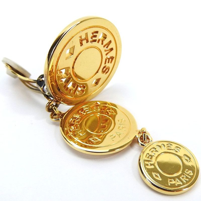 Hermes Earrings Serie 3 Strand Gold GP Plated Accessories Jewelry Small Accessori