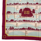 Hermes Scarf Silk Carre 90 les Ponts de Paris Bridges of Red — view 4