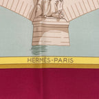 Hermes Scarf Silk Carre 90 les Ponts de Paris Bridges of Red — view 7