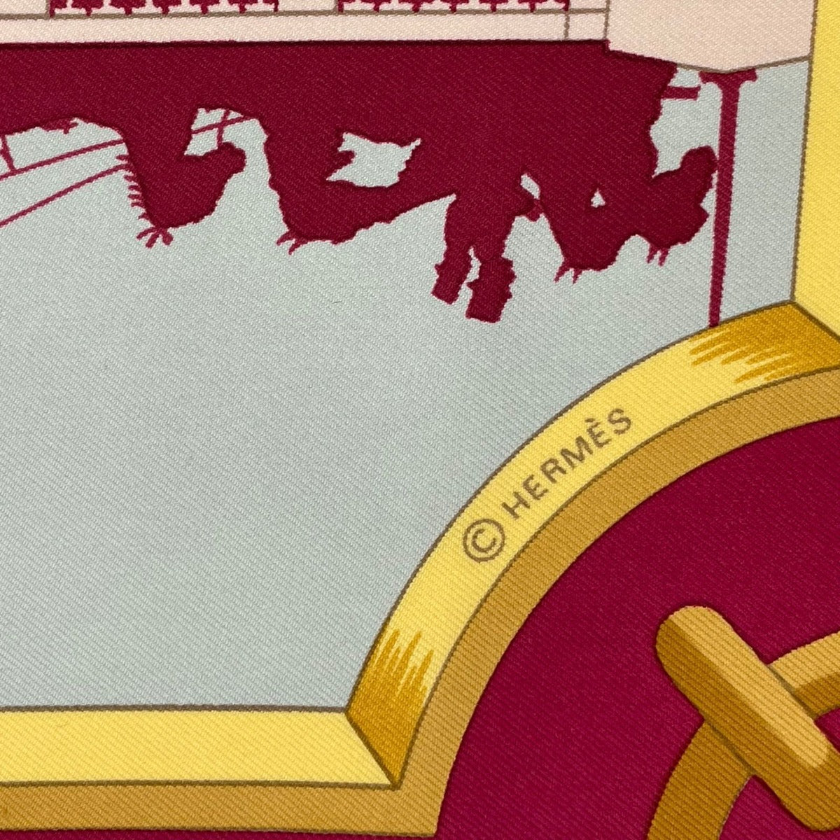 Hermes Scarf Silk Carre 90 les Ponts de Paris Bridges of Red — view 8