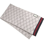 Gucci GG Pattern Sherry Wool Gray Scarf