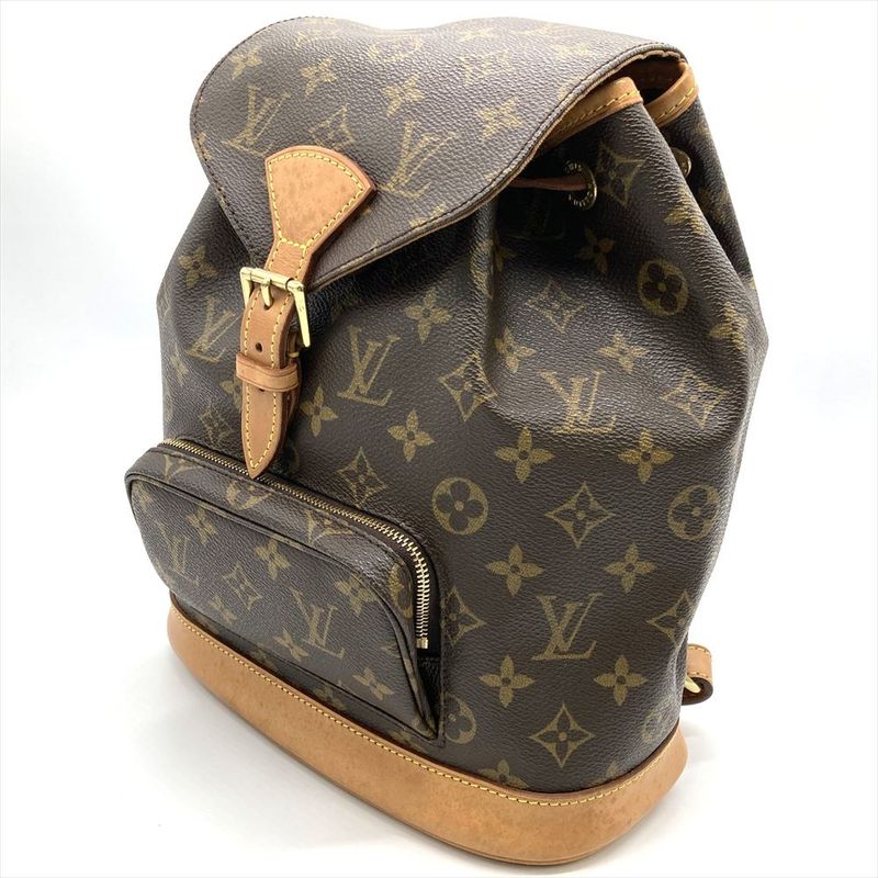 Louis Vuitton Montsouris MM Backpack Monogram Canvas Brown Gold Hardware — view 2