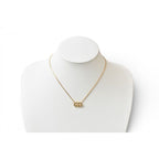 Dior Necklace Vintage CD Logo Rhinestone Gold — view 2