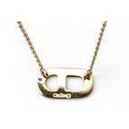 Dior Necklace Vintage CD Logo Rhinestone Gold — view 7
