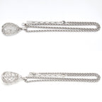 Saint Laurent Yves Egg Arabesque Pendant Necklace Silver — view 3