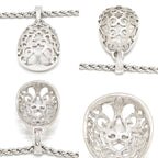Saint Laurent Yves Egg Arabesque Pendant Necklace Silver — view 5