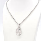 Saint Laurent Yves Egg Arabesque Pendant Necklace Silver — view 9
