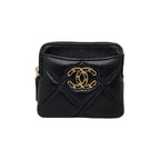 Chanel 19 Coin Case Card Purse Ap2086 Quilted Black Gold Chanel 19 — view 2
