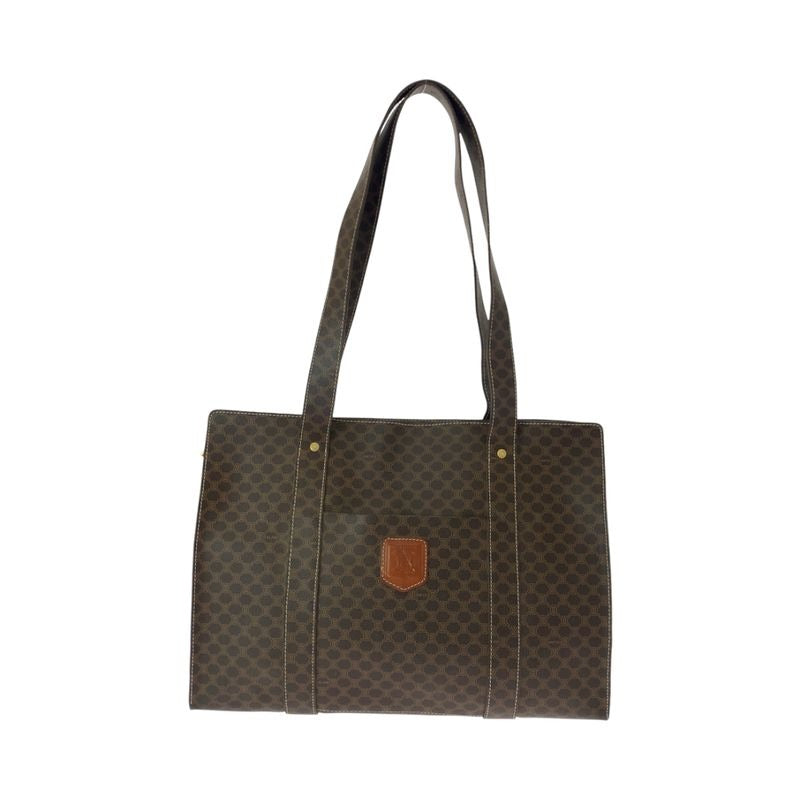 Celine Vintage Macadam Pattern Brown Gold Hardware Mc96 Tote Bag