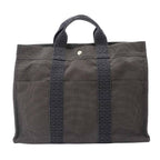 Hermes Her Line Tote Bag MM Canvas Gray Silver Herline