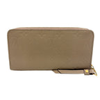 Louis Vuitton Zippy Wallet Monogram Empreinte Leather Beige Round Gold