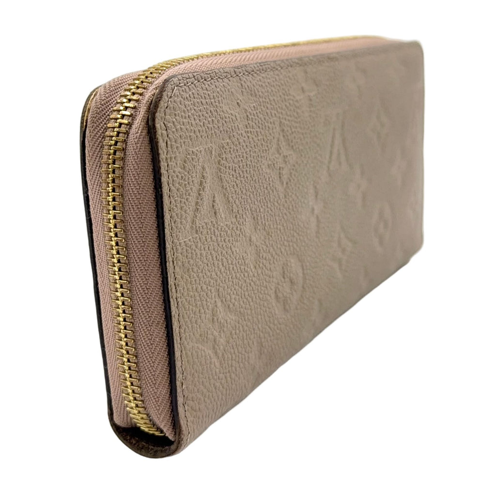 Louis Vuitton Zippy Wallet Monogram Empreinte Leather Beige Round Gold — view 2