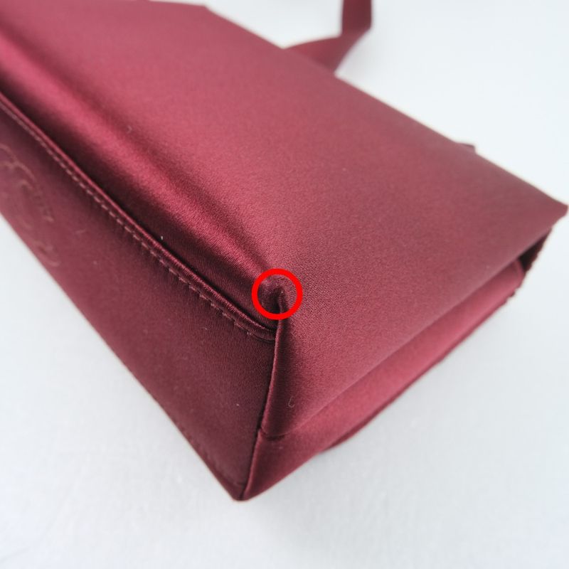 Chanel Party Bag Satin And Rhinestone Bordeaux Shoulder — view 7