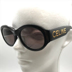 Celine Sunglasses Gold Logo Black Eyewear — view 9