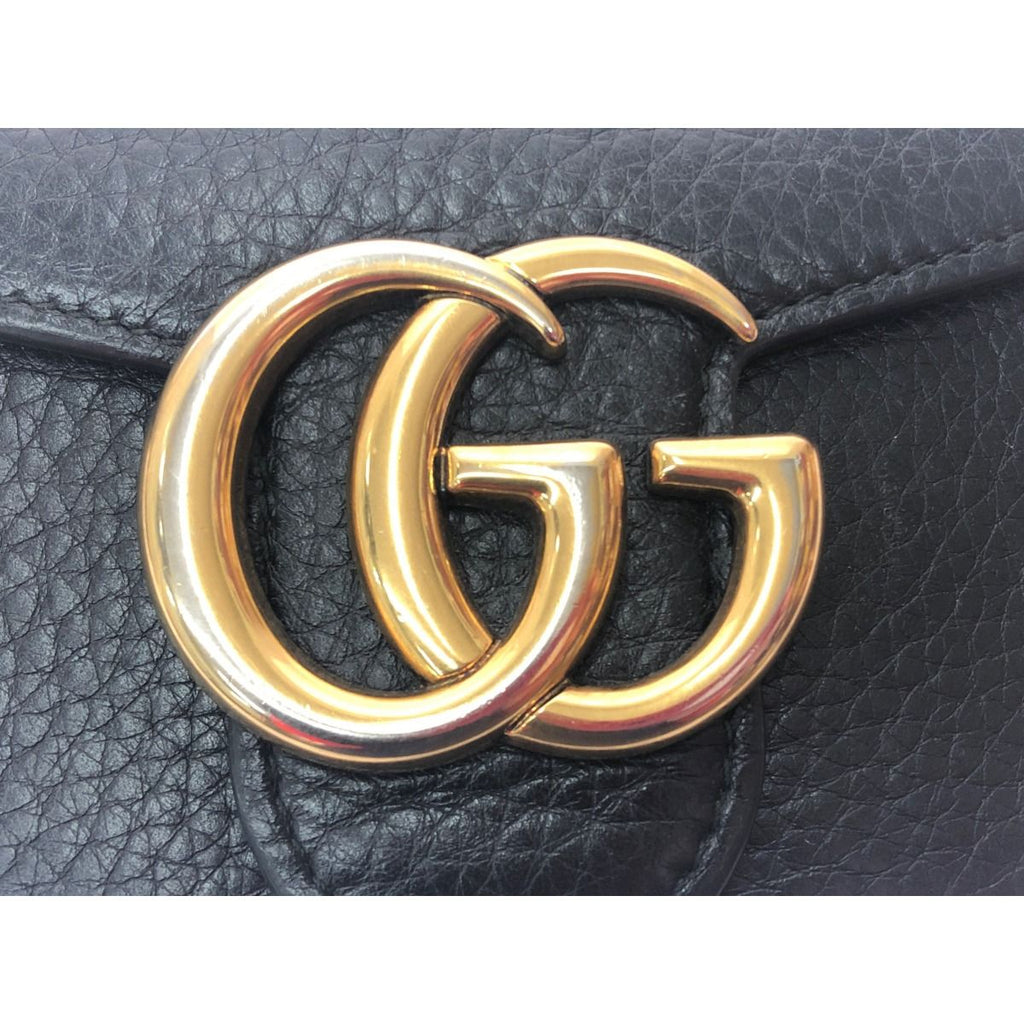 Gucci Long Wallet GG Marmont Flap Black — view 7
