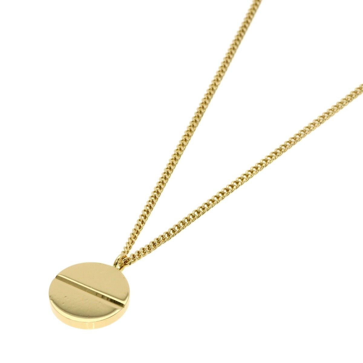 Louis Vuitton Logo Circle Plate Necklace 18K Yellow Gold
