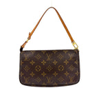 Louis Vuitton Pochette Monogram Leather Brown Light Handbag Gold