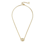 Christian Dior Vintage Rhinestone Crystal Round Necklace Gold Plated — view 4