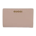 Gucci Script Zip Around Wallet Bifold Leather Pink Gold Hardware