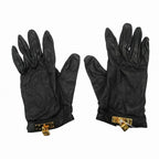 Hermes Leather Gloves Kelly Cadena 7 Black Gold
