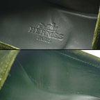 Hermes Moccasins Paris Velours 36.5 Green and Gold Hardware — view 7