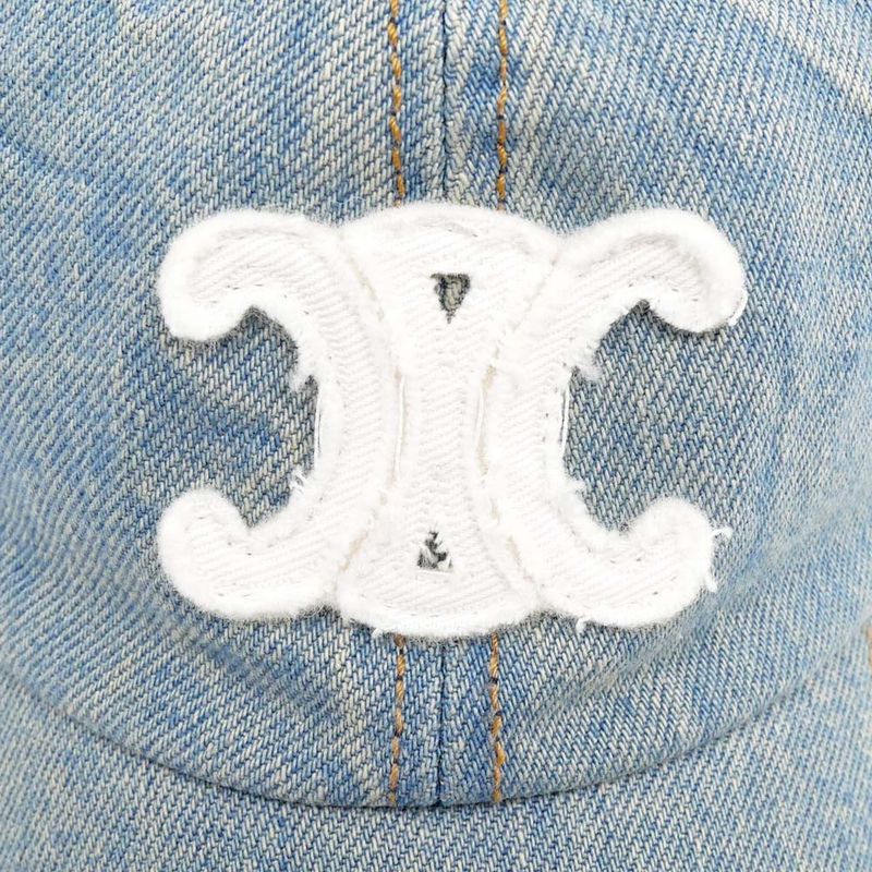 Celine Baseball Cap Triomphe Denim S Size Light Blue Apparel Hat — view 8