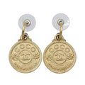 Chanel Mademoiselle Medal Motif Swing Earrings