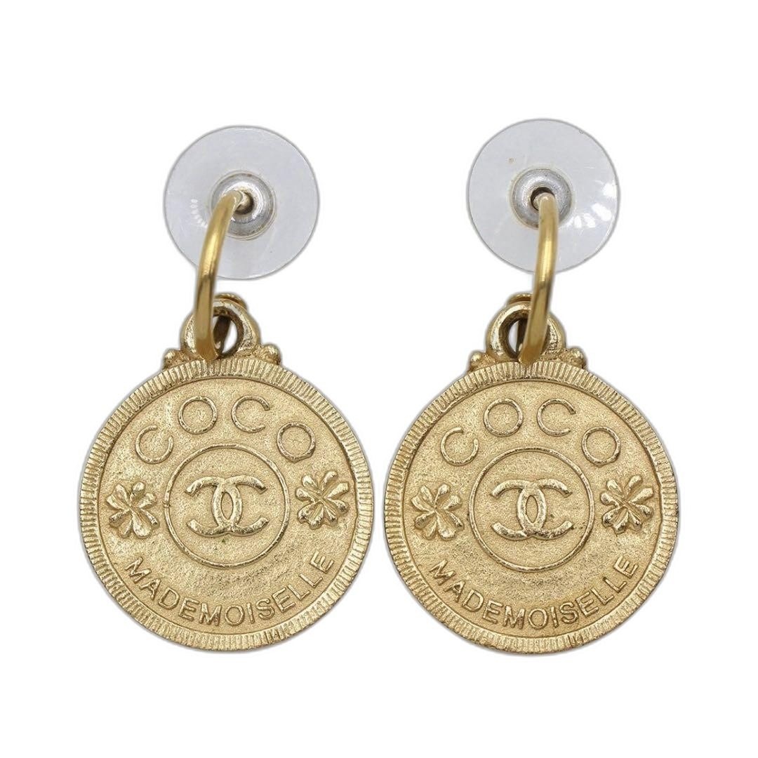Chanel Mademoiselle Medal Motif Swing Earrings
