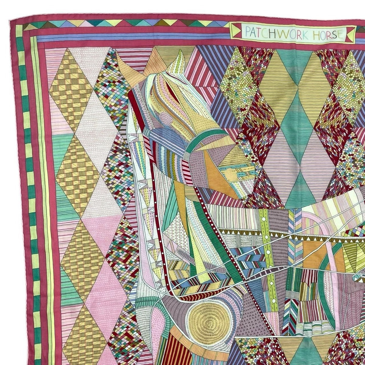 Hermes Carre Geant 140 Large Shawl Patchwork Horse Cashmere — view 2