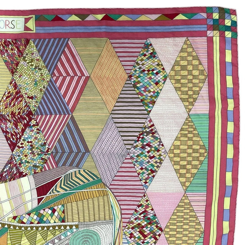 Hermes Carre Geant 140 Large Shawl Patchwork Horse Cashmere — view 3