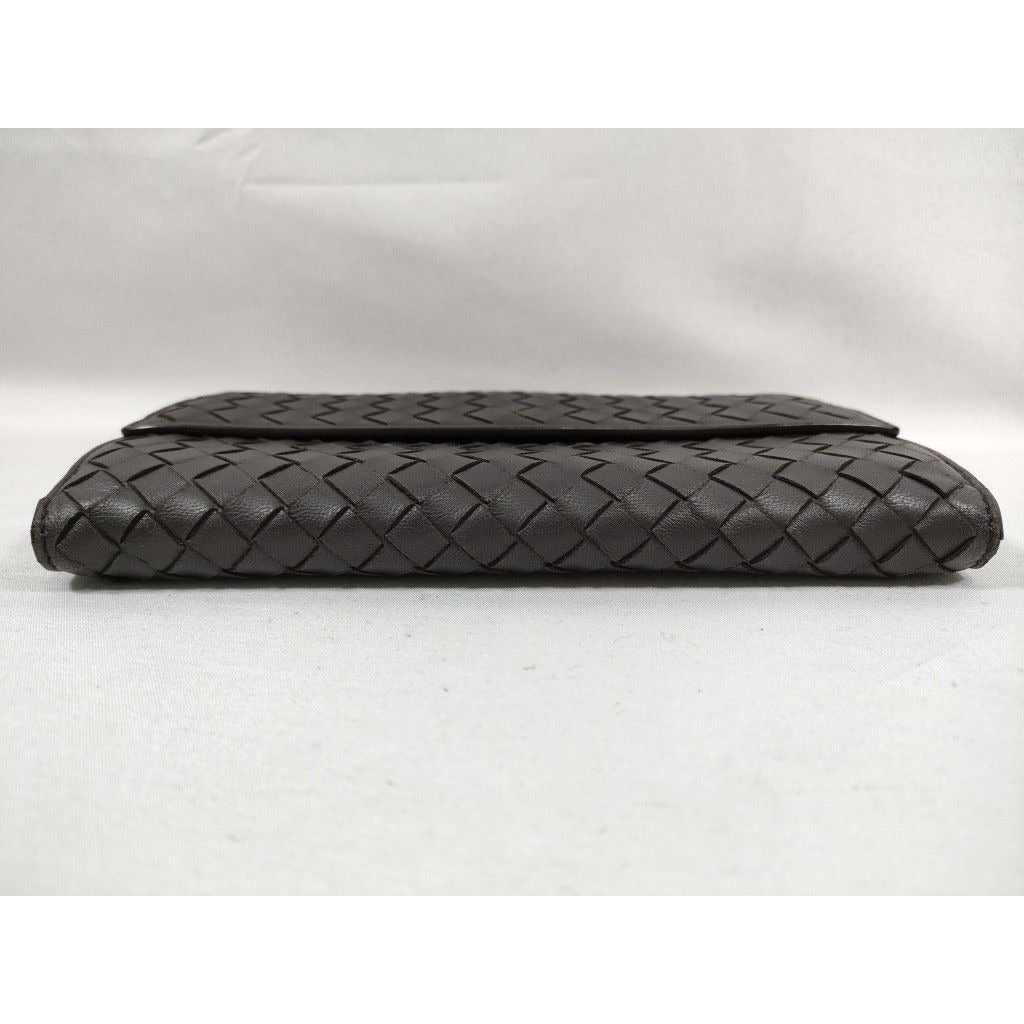 Bottega Veneta Wallet Intrecciato Brown Leather Hook Bifold — view 2