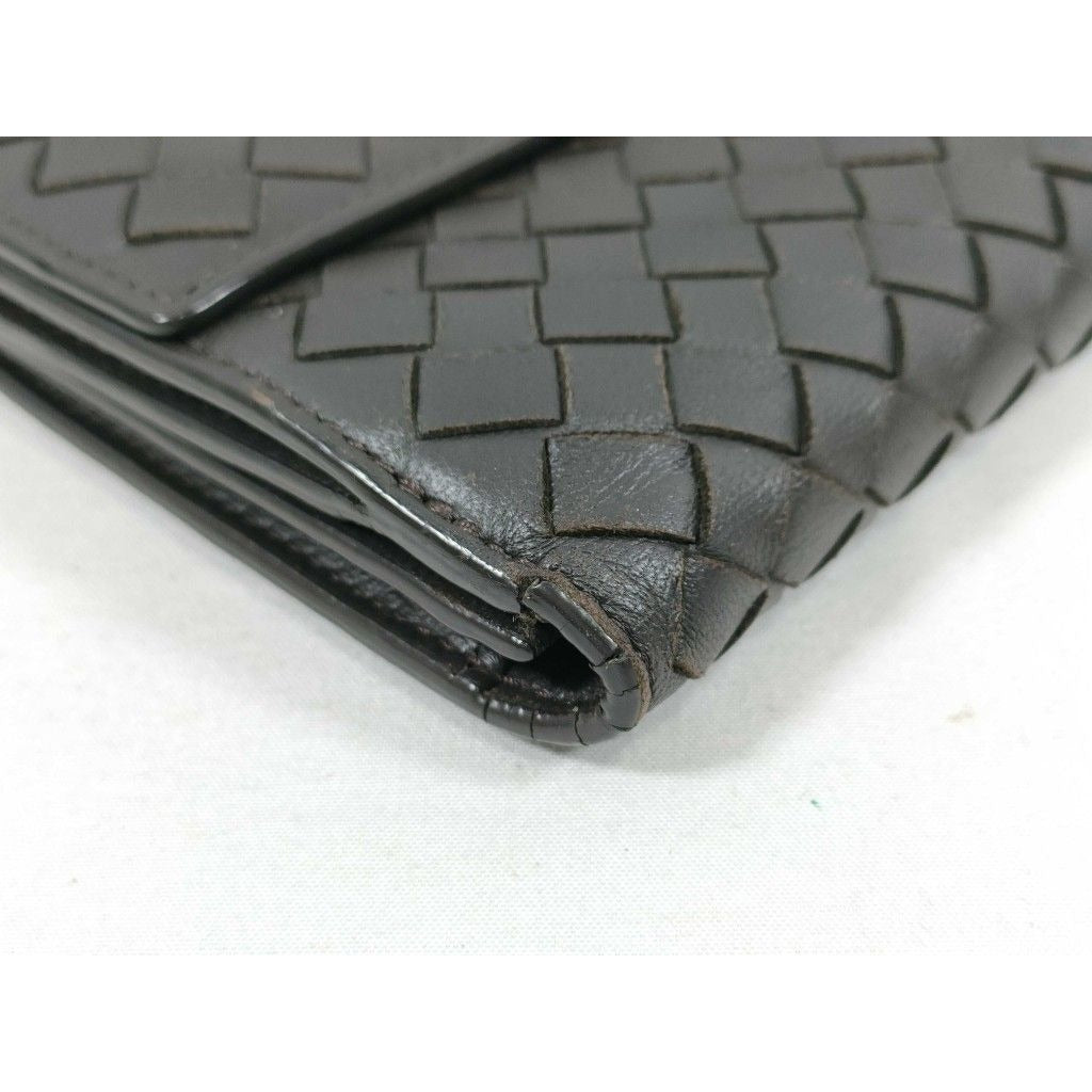 Bottega Veneta Wallet Intrecciato Brown Leather Hook Bifold — view 3