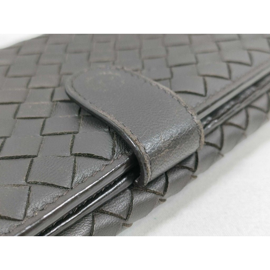 Bottega Veneta Wallet Intrecciato Brown Leather Hook Bifold — view 5