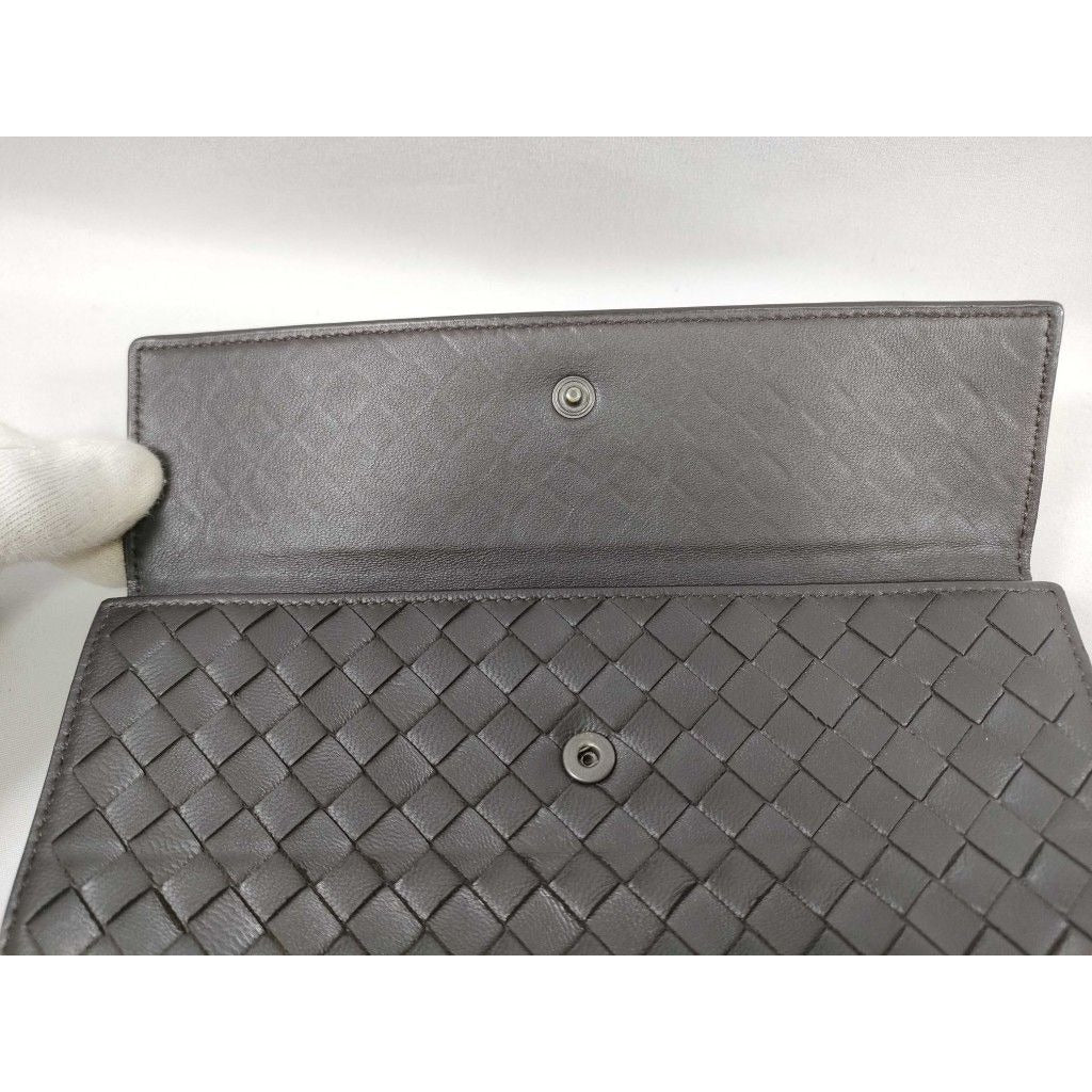Bottega Veneta Wallet Intrecciato Brown Leather Hook Bifold — view 8