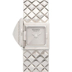 Hermes Watch Medall Mini Silver 18K White Gold