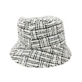 Chanel Hat White Black Coco Mark Tweed Sequin Bucket