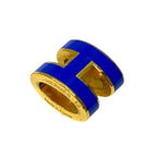 Hermes Mini Pop Ash H Necklace Pendant Top Charm Logo Gold Blue — view 5