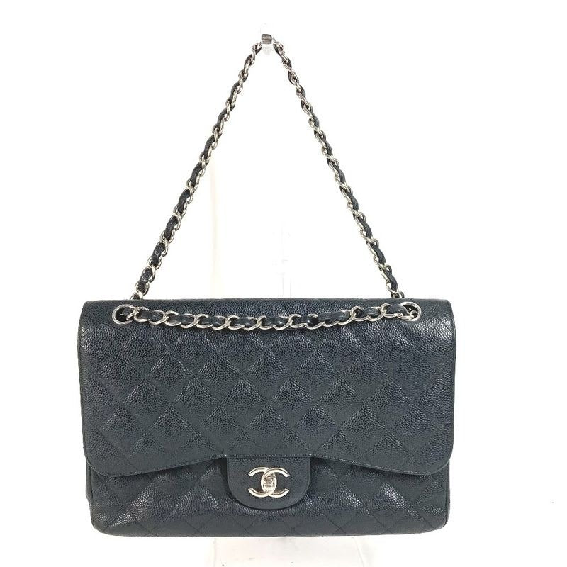 Chanel Shoulder Bag CC Quilted 30 Caviar Leather Black