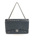 Chanel Shoulder Bag CC Quilted 30 Caviar Leather Black
